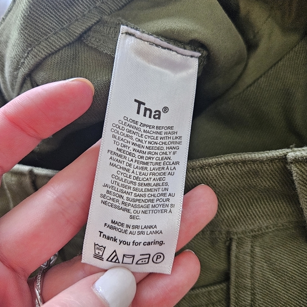 Aritzia TNA Greenwich Pant High-Waisted Carpenter Twill Olive Green Pants Size 2 - Picture 12 of 13